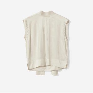 New Everlane Silk Charmeuse Tie Neck Blouse Size 0